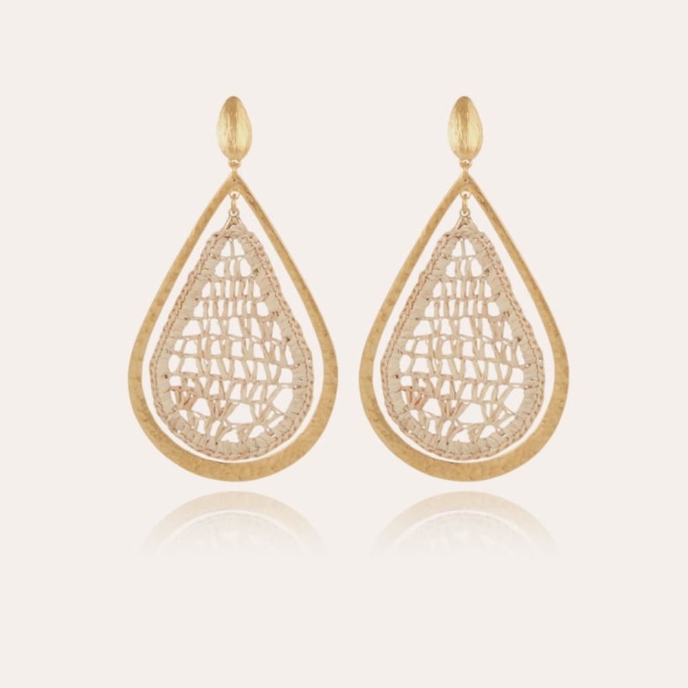 Gas Bijoux Bibis Raffia Gold Earrings
